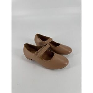Dance Class Youth Tap Shoes Mary Jane Strap Tan Leather Size 11.5